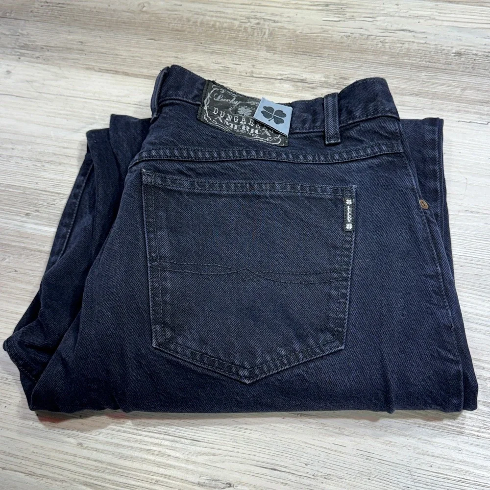Vtg LUCKY BRAND Jeans Mens 38 (36x31) Baggy Dungarees‎ 90s Made In USA Indigo